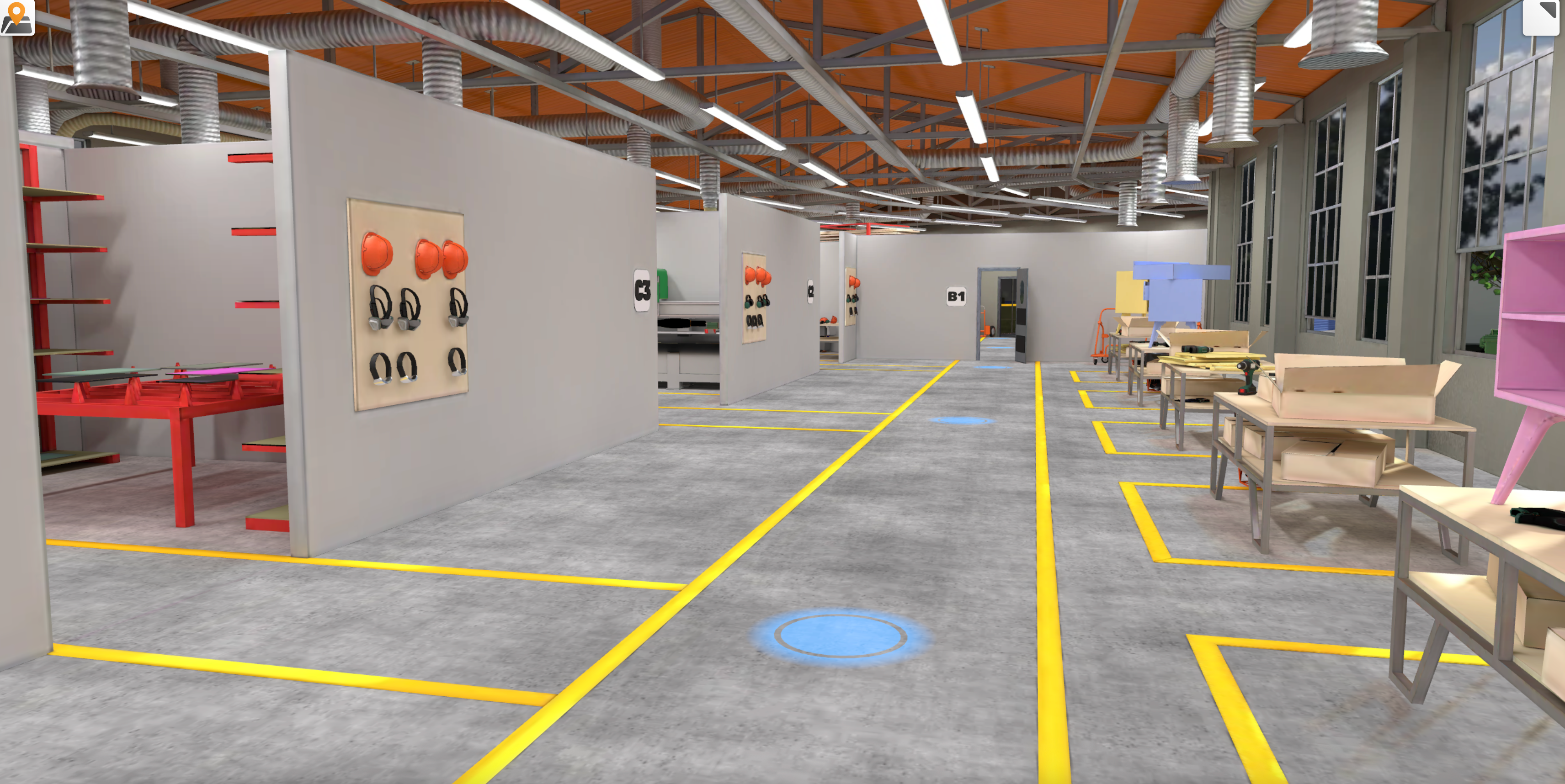 Interactive 3D factory tour for industrial sales enablement and B2B prospect demonstrations